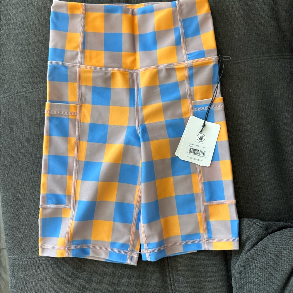 Body Glove Checkered Blue and Orange Shorts NWT size XS